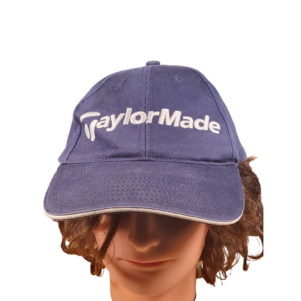 TaylorMade Golf Hat Adjustable Strap Cap Blue White Embroidered‎ Sportswear Dad